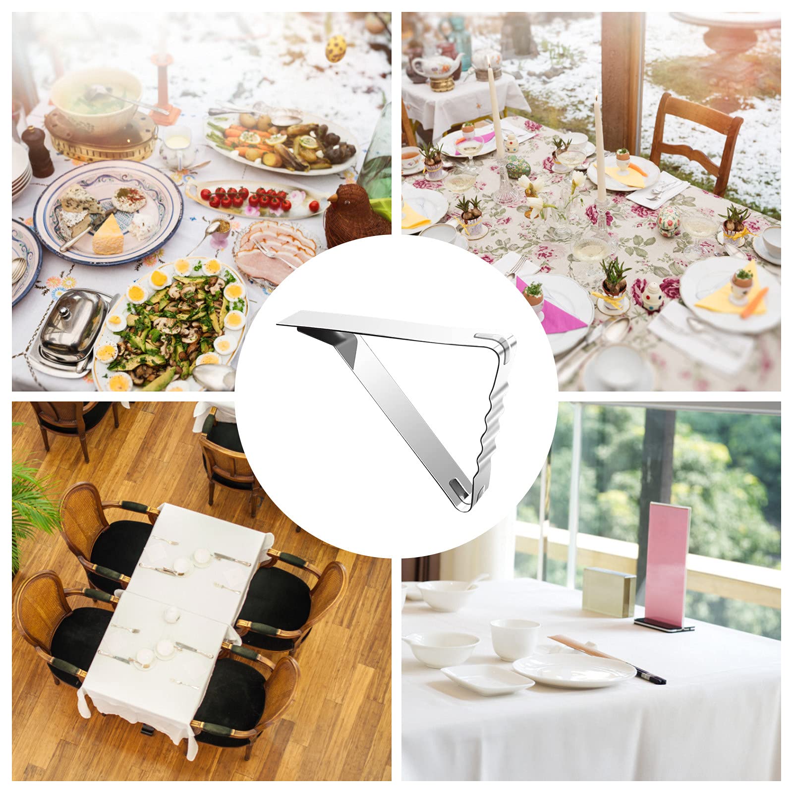 6 Clip Ferma Tovaglia In Acciaio Inox - Grandi 8x7cm, Per Picnic, Feste E Tavoli All'Aperto - Foto 4