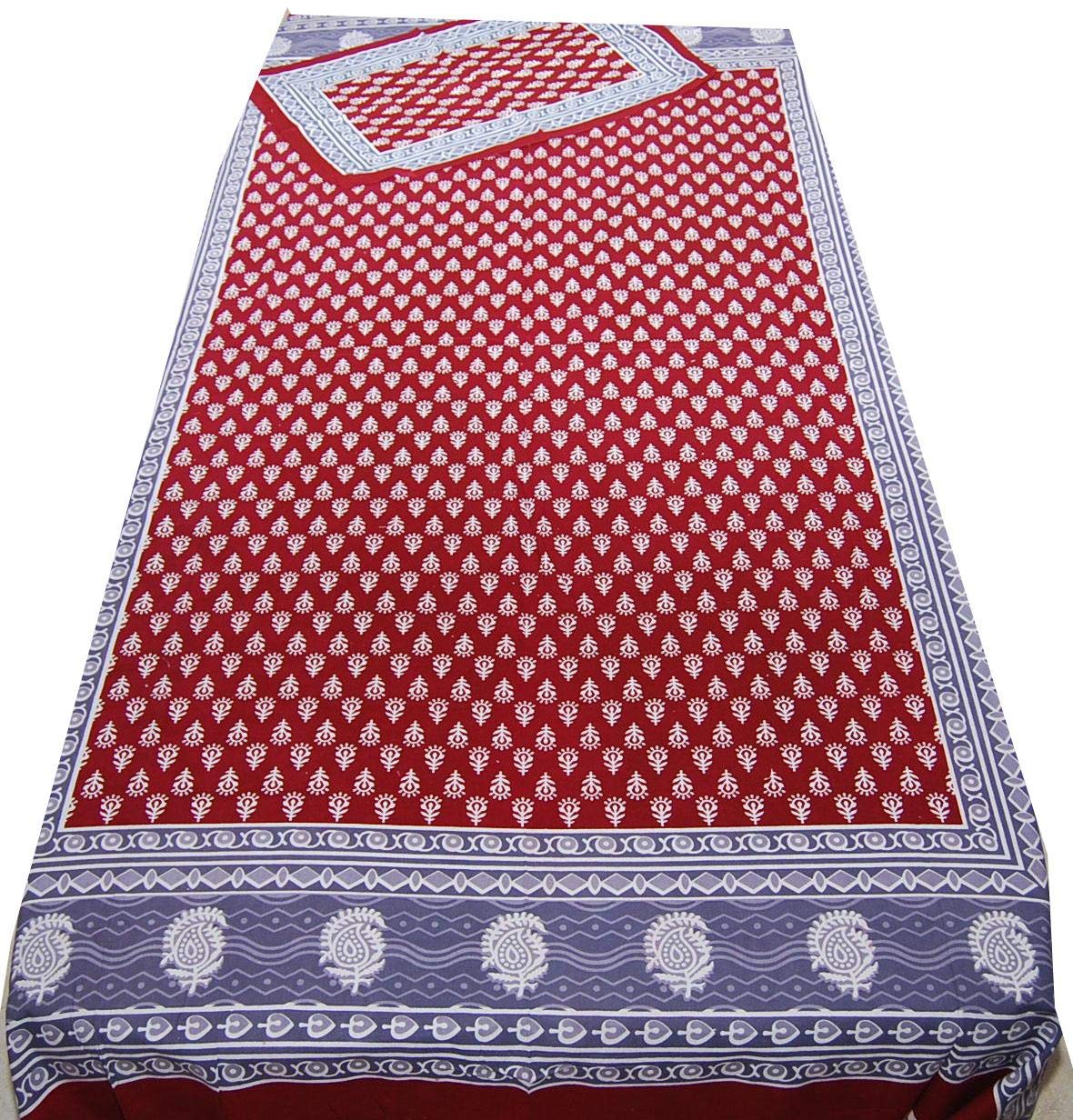 Cotton Hand Block Printed Single Bed Sheet