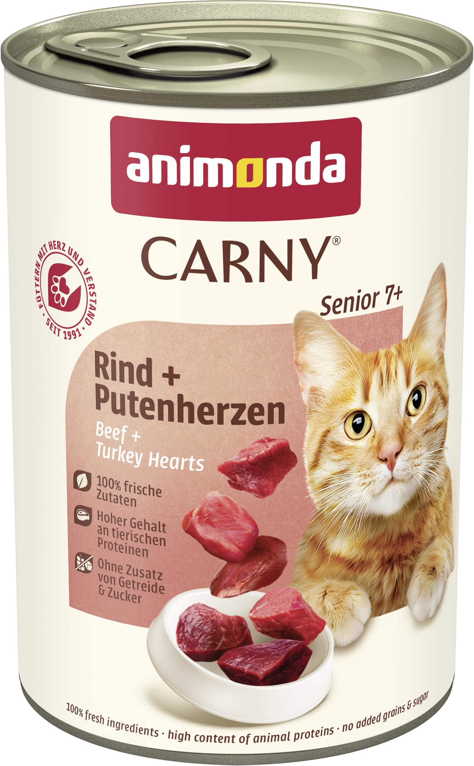 animonda Carny Nassfutter Senior Rind + Putenherzen – Produktbeschreibung