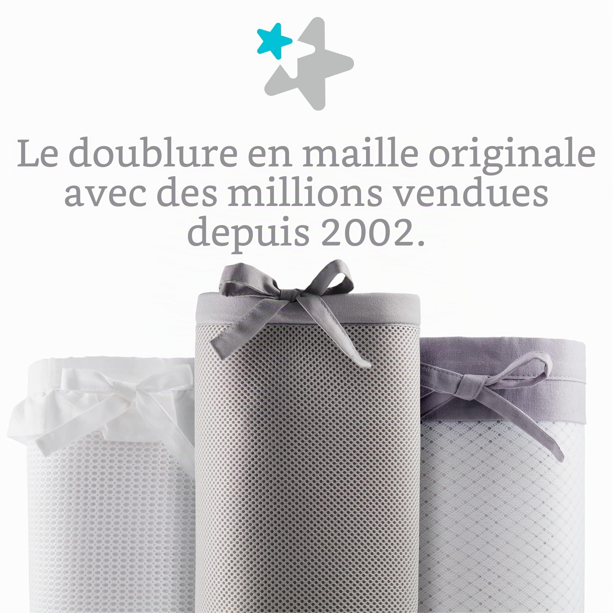 BreathableBaby circulation de l'air deux Face Berceau Doublure en maille (Blanc)