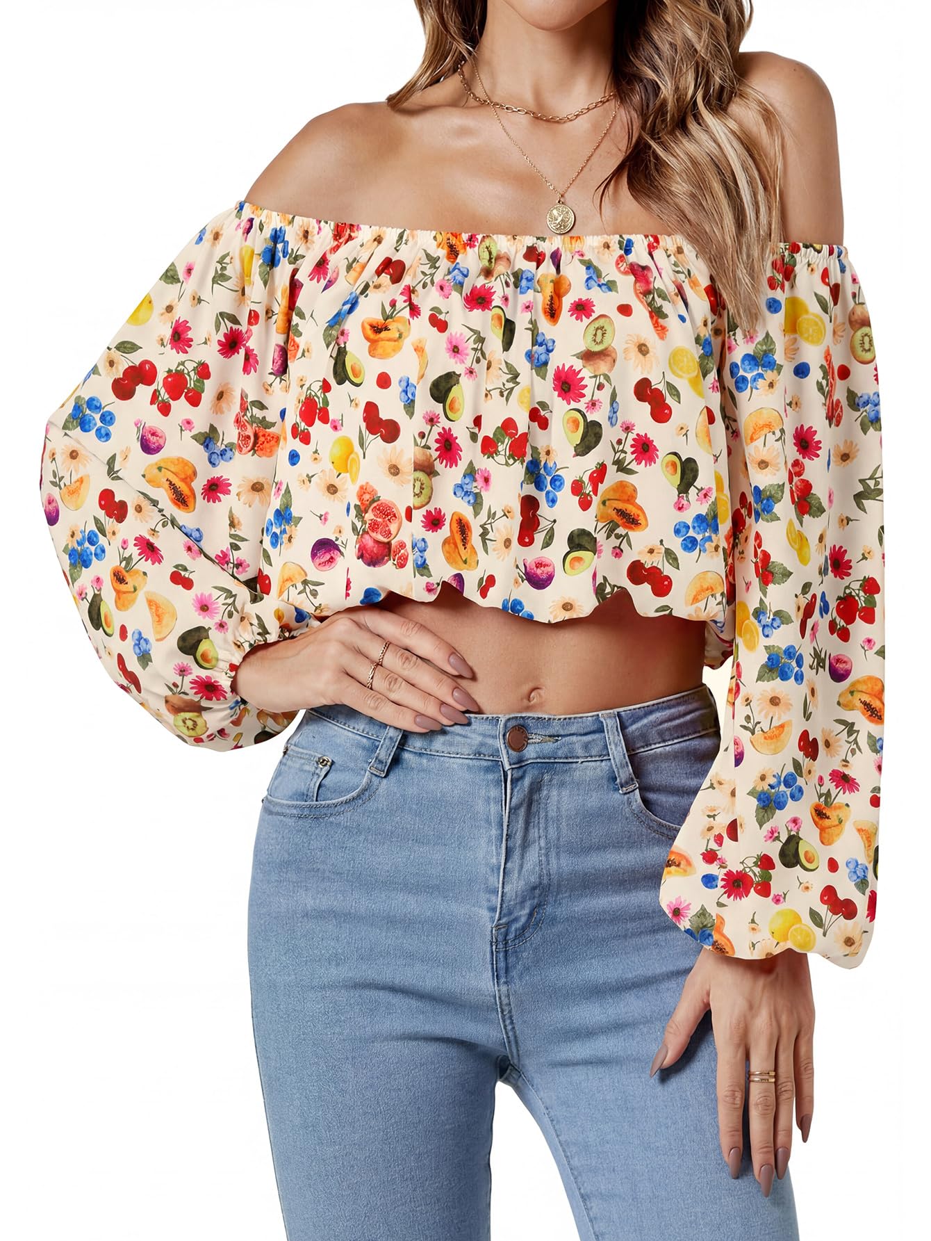 Umenlele Women's Off Shoulder Crop Top