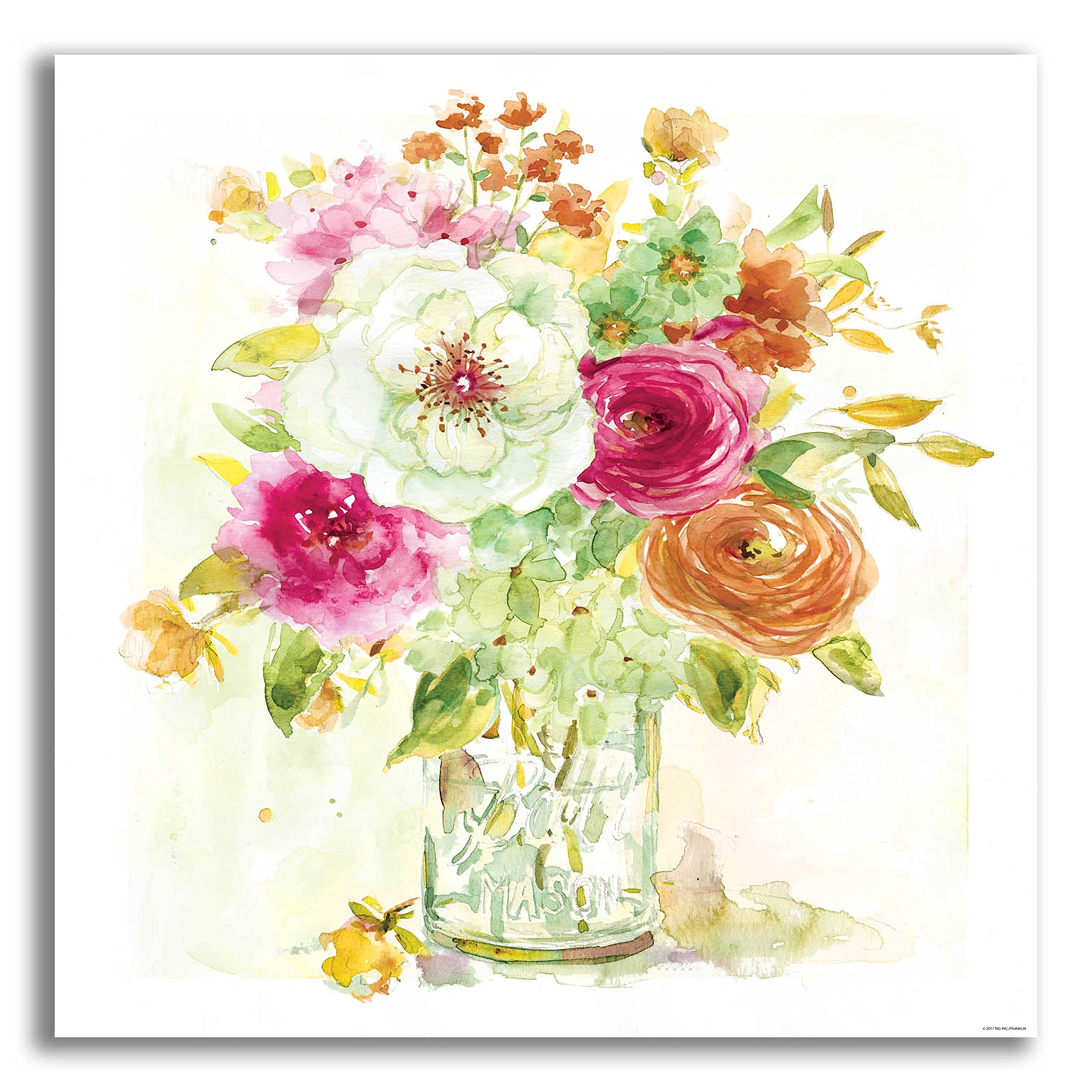 Epic Art 'Garden Jar 5' by Jadei Graphics, Acrylic Glass Wall Art, 12"x12"