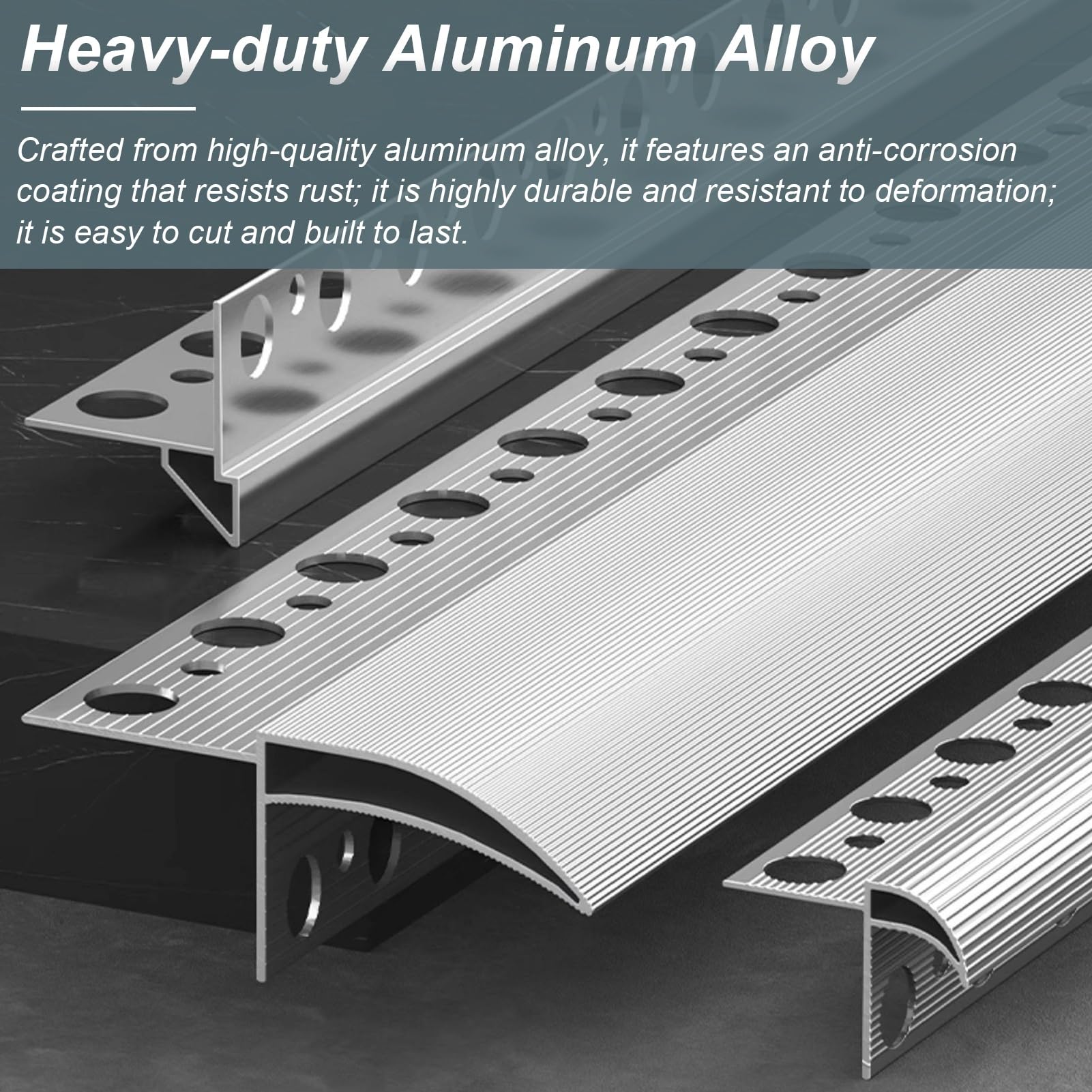 Tropfkantenprofil Regenabweiser für Dach und Außenwand, Fleckenabweisende Tropfkante Zum Schutz Von Wandoberflächen, Robustes Aluminium-Ablaufprofil(W2in/5cm,L9.8ft/3m)