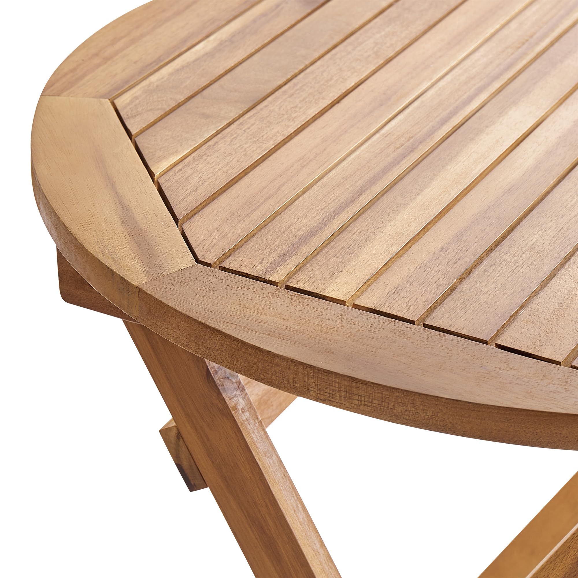 Beliani Gartentisch Akazienholz braun klappbar klein rund ø 60 cm Prossedi