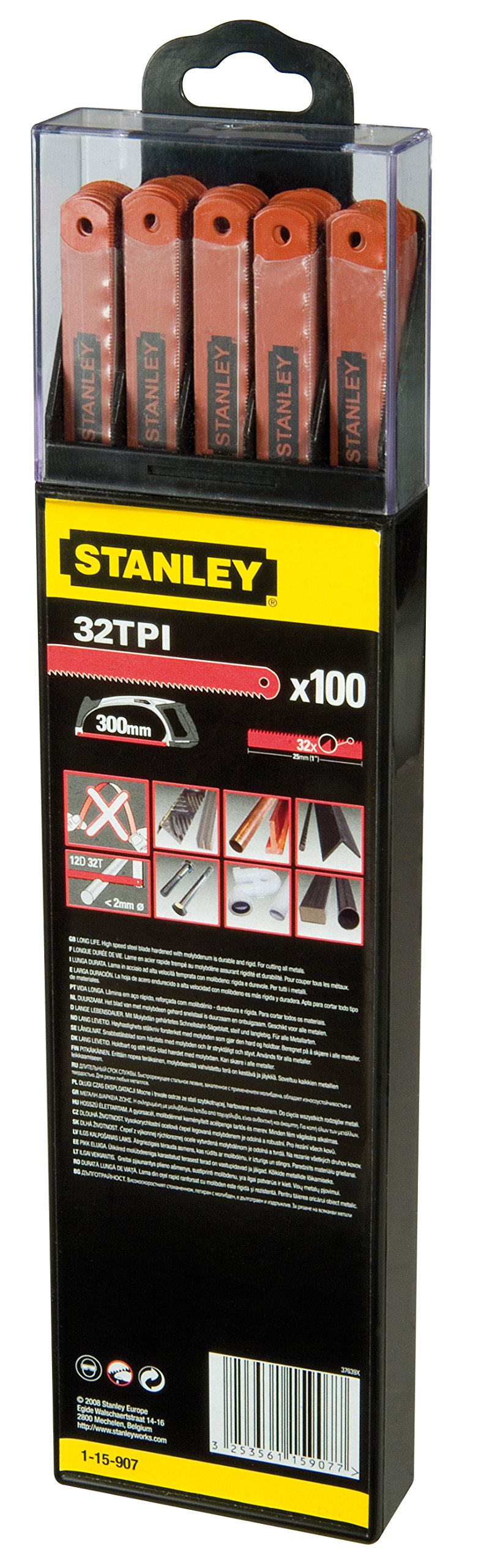 STANLEY 1-15-907 Confezione 100 lame per seghetto taglio metallo.