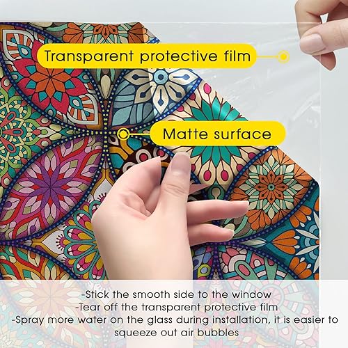 Miniatura 29 de Película verde de privacidad para ventana, vidrio esmerilado, no adhesivo, extraíble, decoración de ventana, adhesivo estático, control de calor