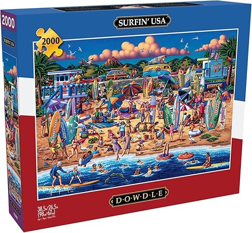 Miniatura 1 de Buffalo Games - Dowdle - Dowdle: Surfin' USA - Rompecabezas de 2000 piezas para adultos desafiante rompecabezas perfecto para noches de juego -