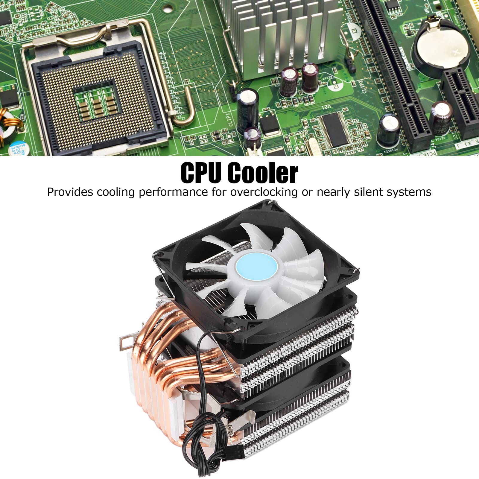 Aramox Disipador de CPU, Doble Torre 6 Tubos de Calor Ventiladores de 90mm