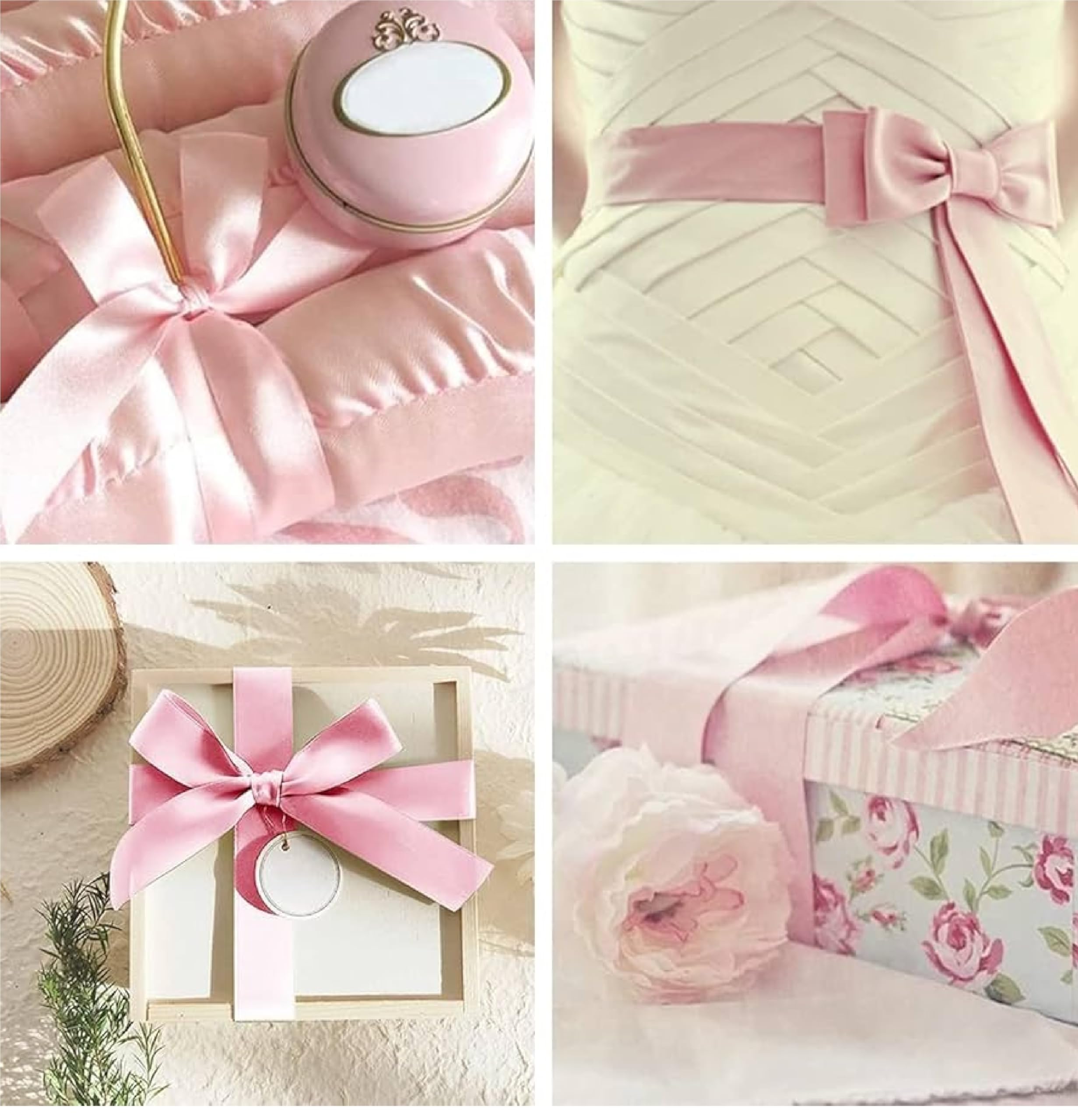 Double Sided Satin Ribbon 25mm x 10 Meters (Off White) for Gifts Wrap Sew Party, Decorations Events Dress Wedding Christmas Crafts, Bows Car, Balloons Hairs, DIY, Bouquets, Cake More — view 164