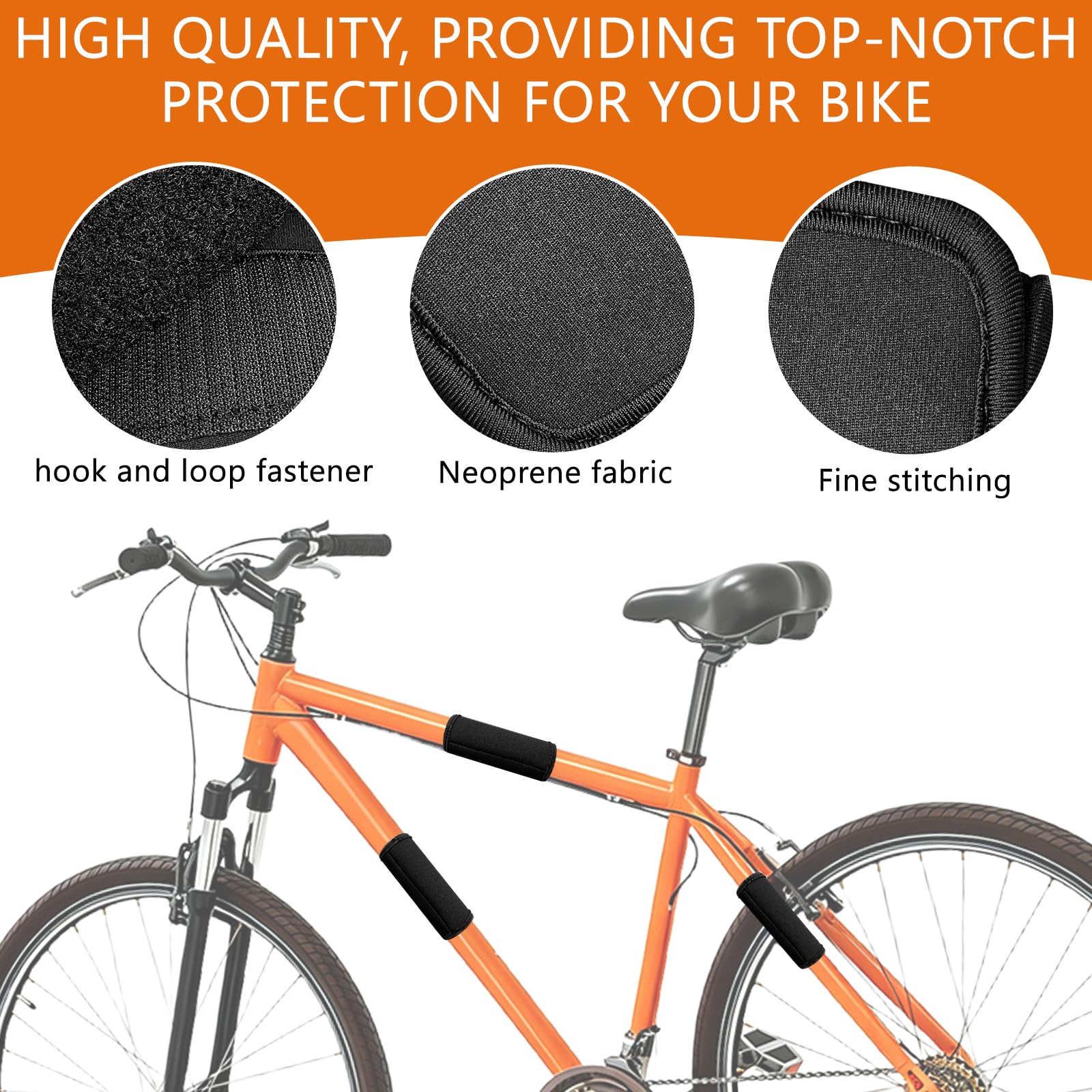 Fahrrad Rahmenschutz 4er Set, Carbon Rahmenschutz Fahrradträger, Fahrrad Transportschutz, Transportschutz Passend Fahrradträger, Guter Schutz mit Neopren Befestigung