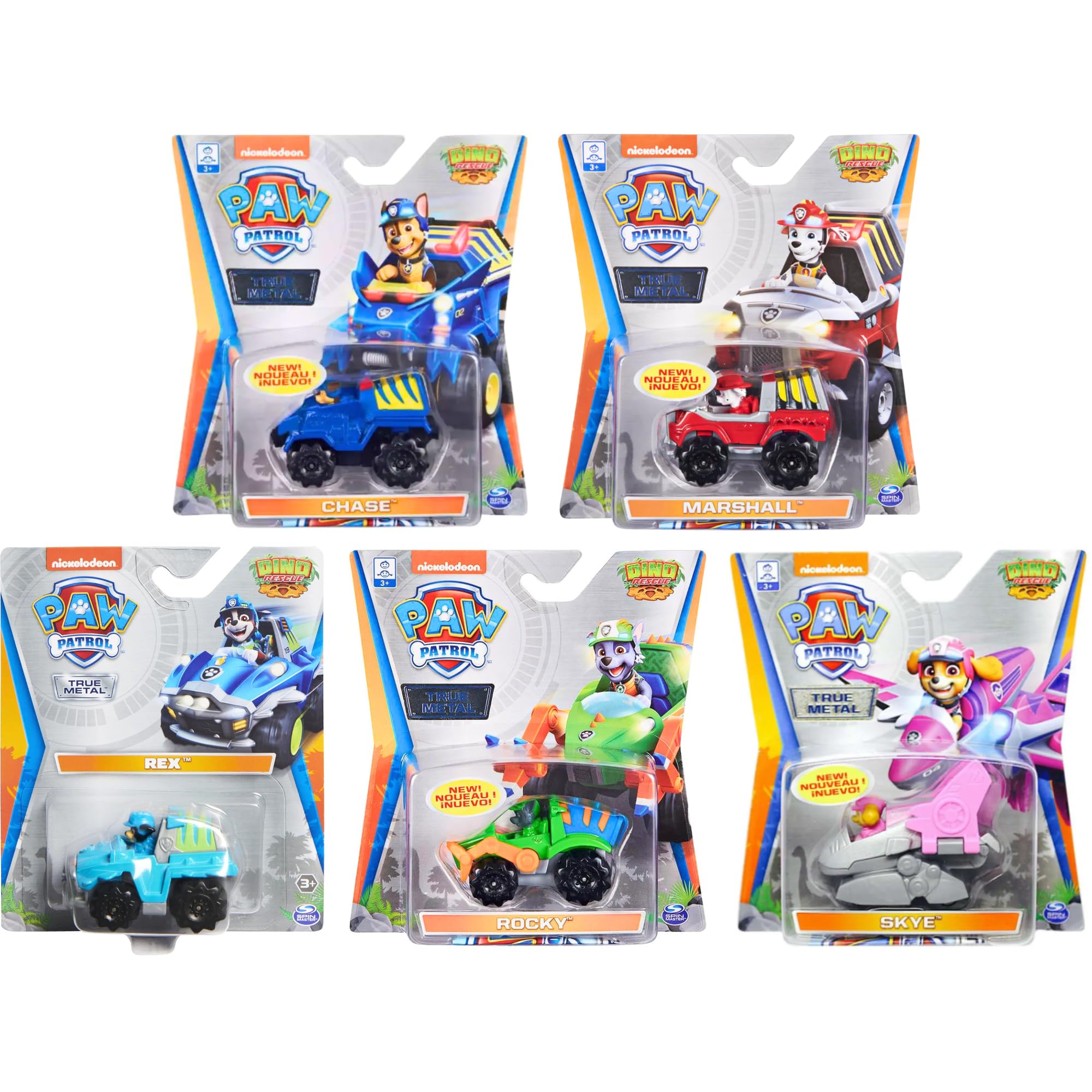Paw Patrol True Metal Diecast 1:55 Scale Vehicles Dino Rescue - (Set of All 5) โ image 1