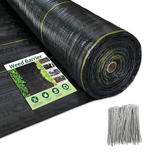 6ft x 300ft Durable Weed Barrier Fabric, 3oz Heavy-Duty Landscaping
