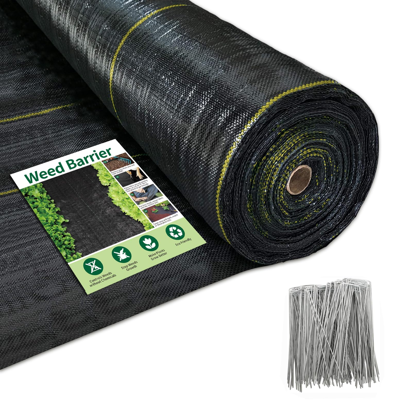3ft X 240ft Durable Weed Barrier Fabric, 3.2oz Heavy-Duty Landscaping Fabric, Permeable Ground Cover for Garden, Lawn, and Outdoor Projects, Easy to Install