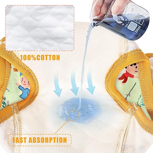 Miniatura 2 de Max Shape 4 paquetes de ropa interior de entrenamiento para niñas con capa absorbente de cena, pantalones de entrenamiento reutilizables para bebé,