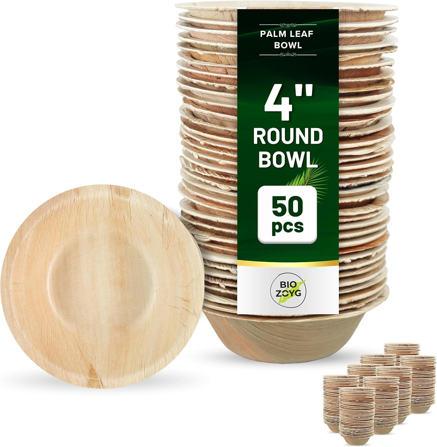BIOZOYG 4 inch Round Bowls 50 pcs 4 oz Disposable Bowls