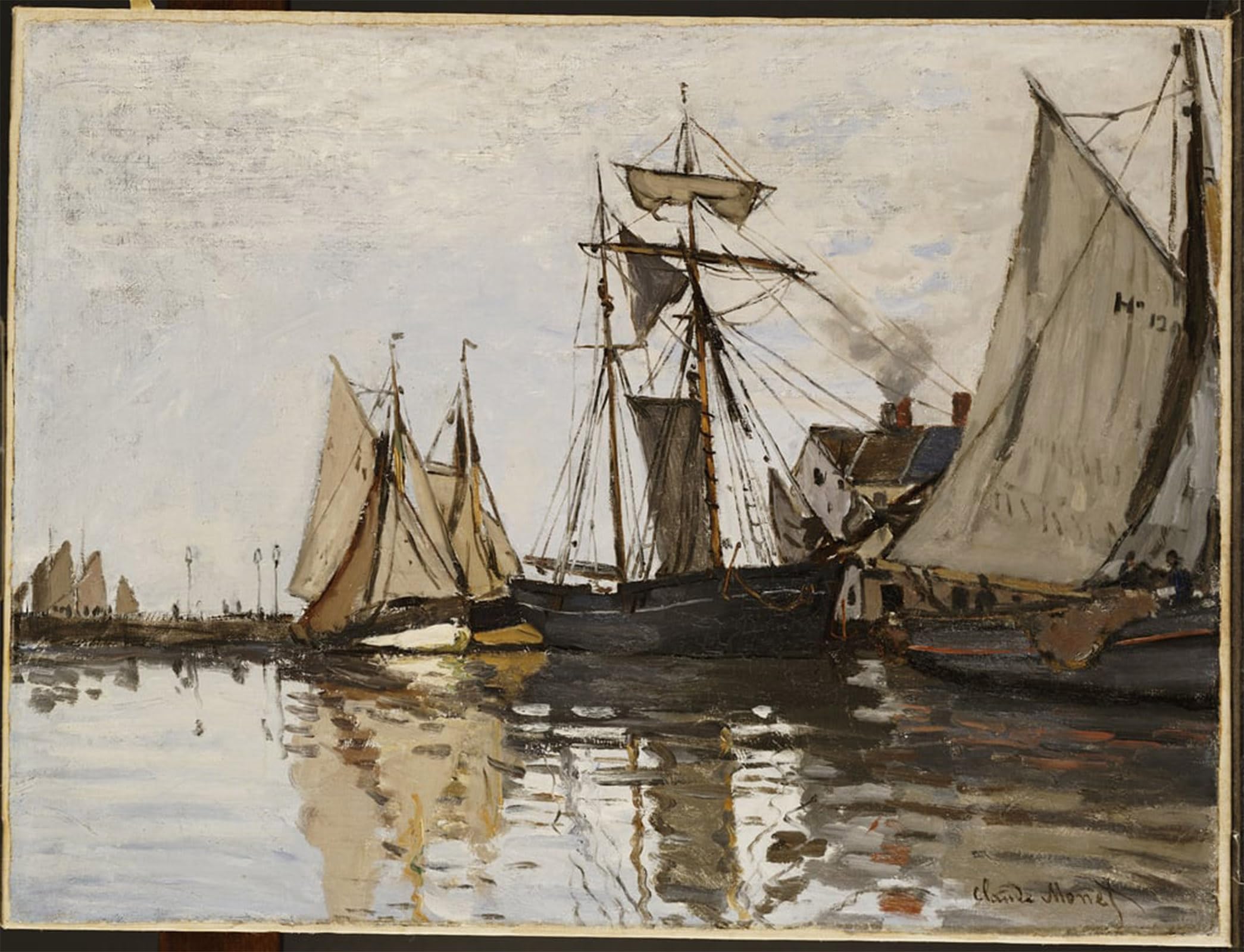 ARTXLXXBN Famous Painting Art Wall Decor Abstract Art Picture the Port of Honfleur by Claude Monet Animal Pictures for Home Decor 60x90cm