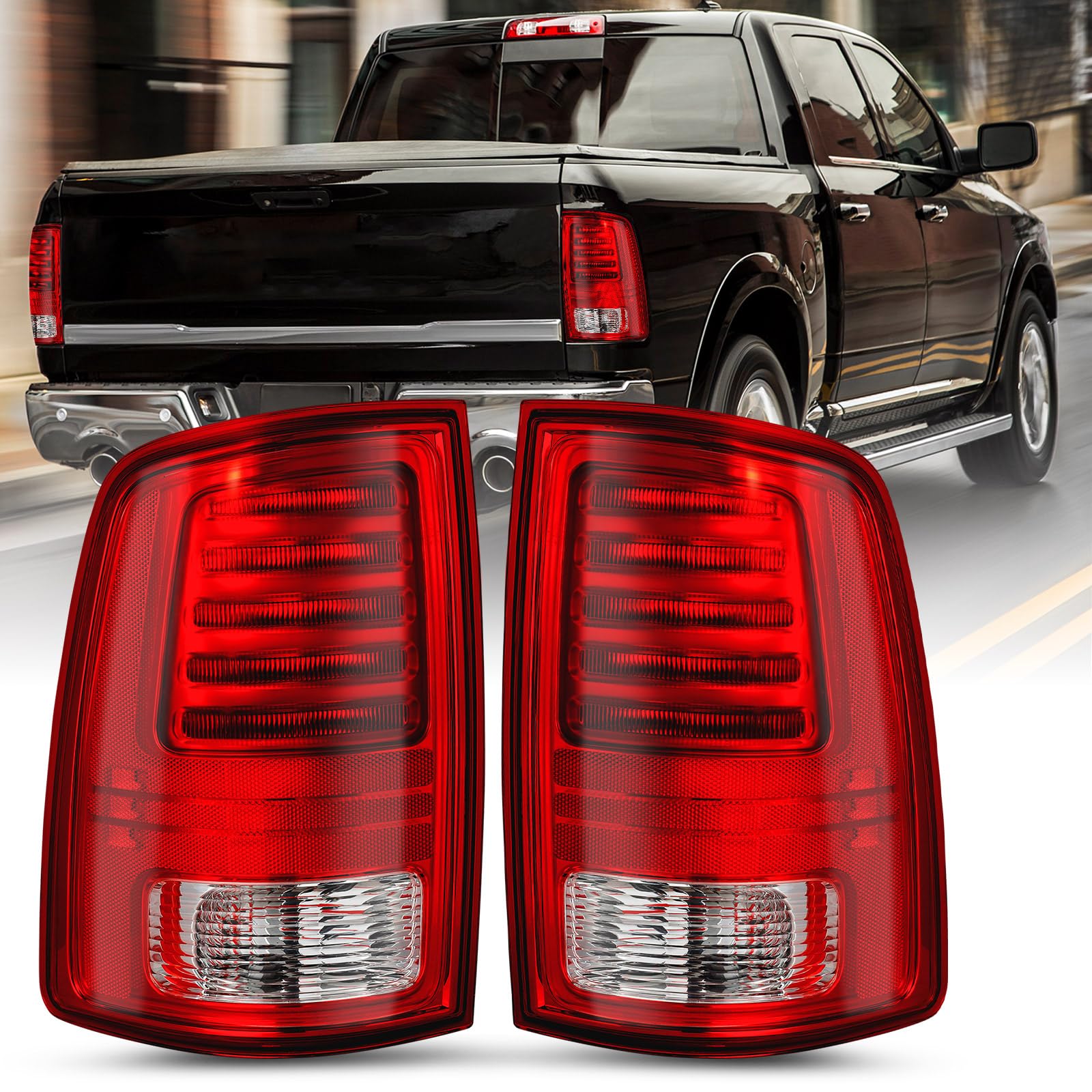 SOCKIR LED Tail Light Assembly Fit for 2013-2018 Dodge Ram 1500