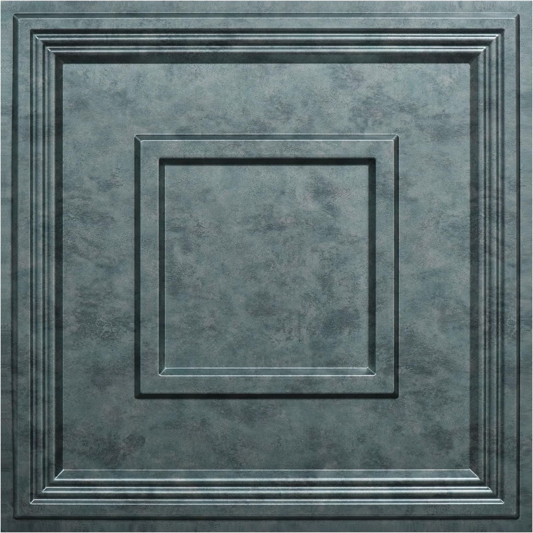 STICKGOO Glue Up Ceiling Tiles, 24x24 Inch PVC Decorative Drop Ceiling Tile Antique Green Bronze 48 Sq. Ft, Pack of 12 Tiles