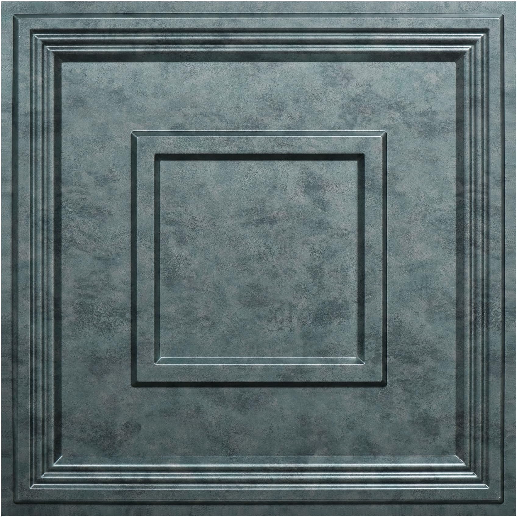 STICKGOO Glue Up Ceiling Tiles, 24x24 Inch PVC Decorative Drop Ceiling Tile Antique Green Bronze 48 Sq. Ft, Pack of 12 Tiles
