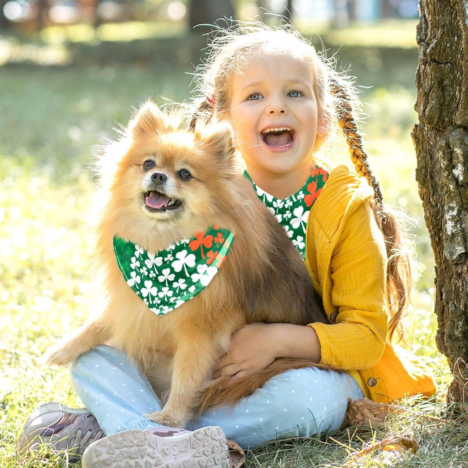 Hundehalstuch-Set St. Patrick's Day & Ostern – 4 Stück, Polyester, Für Kleine & Mittelgroße Hunde/Katzen, 58,4 X 40,6 Cm