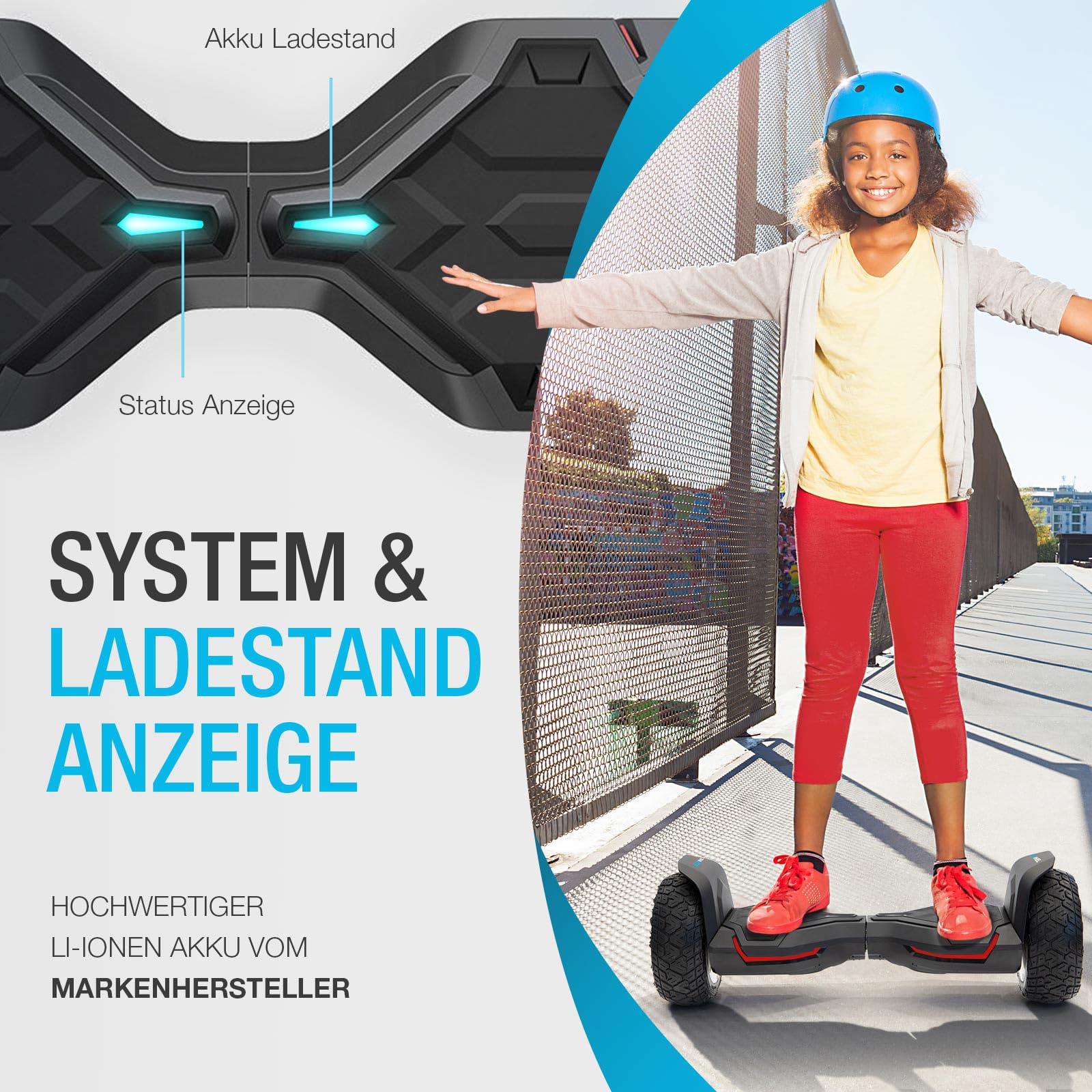 Bluewheel HX510 Premium 8.5“ Hoverboard Offroad SUV; Deutsche Qualitäts Marke; Kinder Sicherheitsmodus & App - Bluetooth; Starker Dual Motor; Aluminium Case Elektro Skateboard Self Balance Scooter
