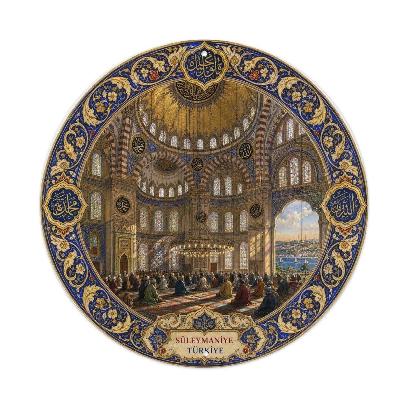 Istanbul Suleymaniye Turkey Mosque Medieval Manuscript Metal Tin Sign