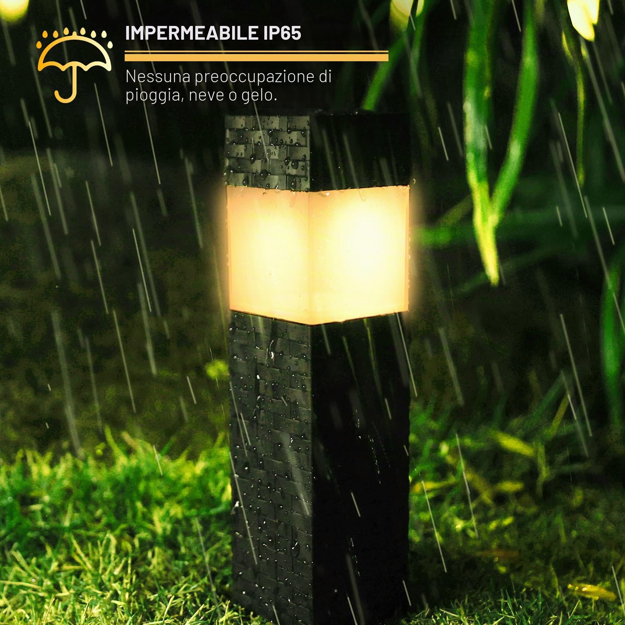 Joomer Luci Solari Esterno, 8 Pezzi Lampada Solare da Esterno Giardino Piazza Moda, LED Luci Solari da Giardino Bianco Caldo Impermeable IP65 per Terra Cortile Prato Vialetto Sentieri