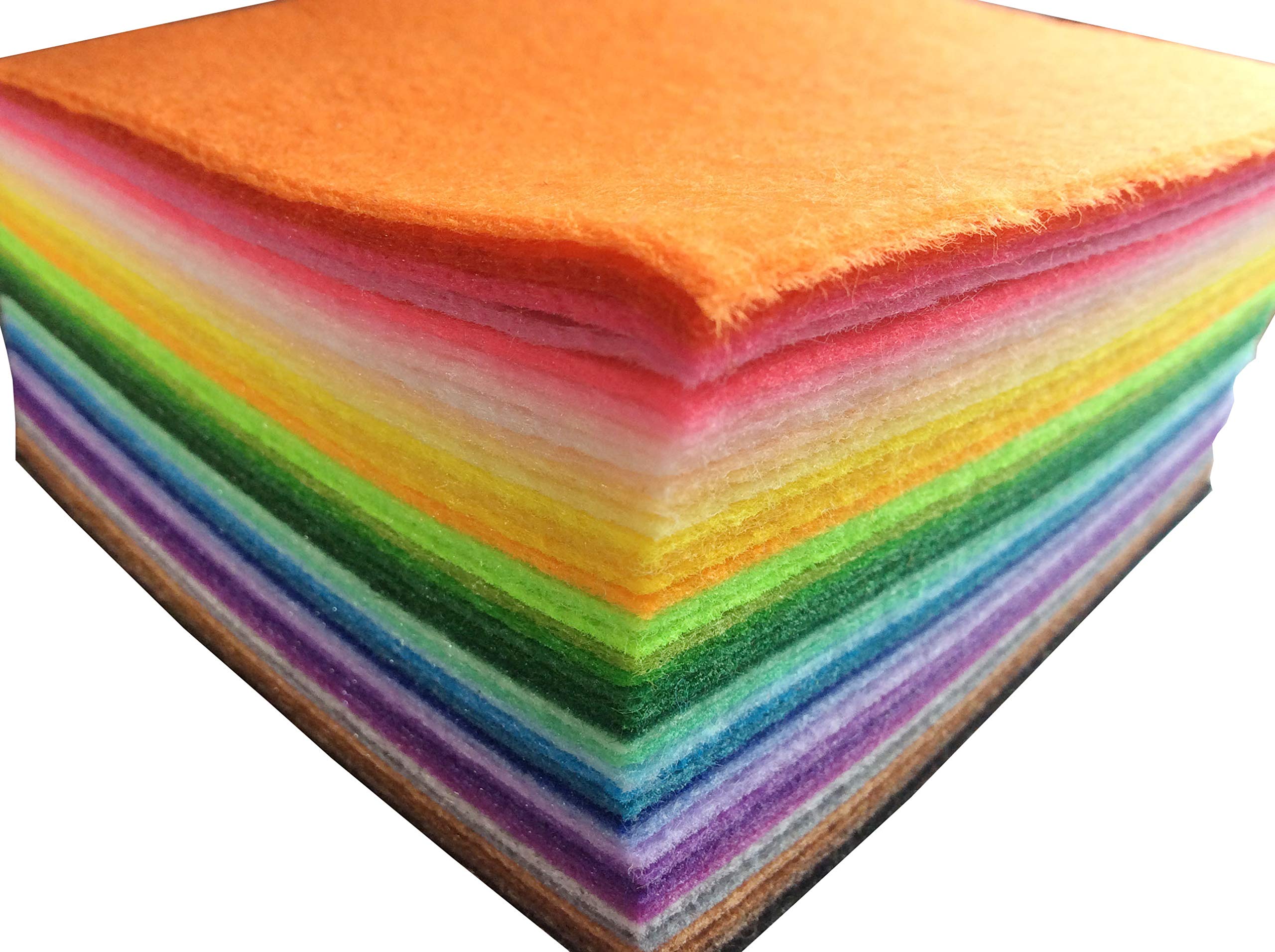 40pcs 30 x 30cm 1mm Thick Stiff Felt Fabric Sheets Assorted Colours - DIY Craft Squares Nonwoven for DIY Crafts & Ornaments