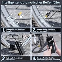 Behozel Elektromos Légpumpa 6000mAh Akkuval, 150 PSI Hordozható Kerékpár Pumpa Digitális Kijelzővel 5
