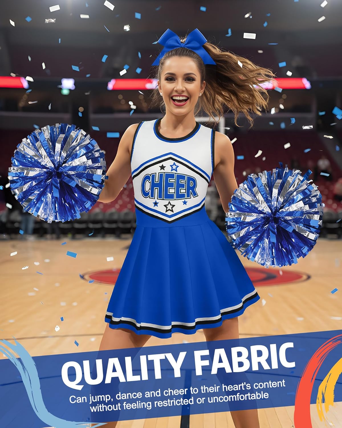 JenPen 3 Pcs Halloween Cheerleader Costume for Women Adult Cheerleader Outfit Set Cheerleading Uniform Dress for Party - Image 5