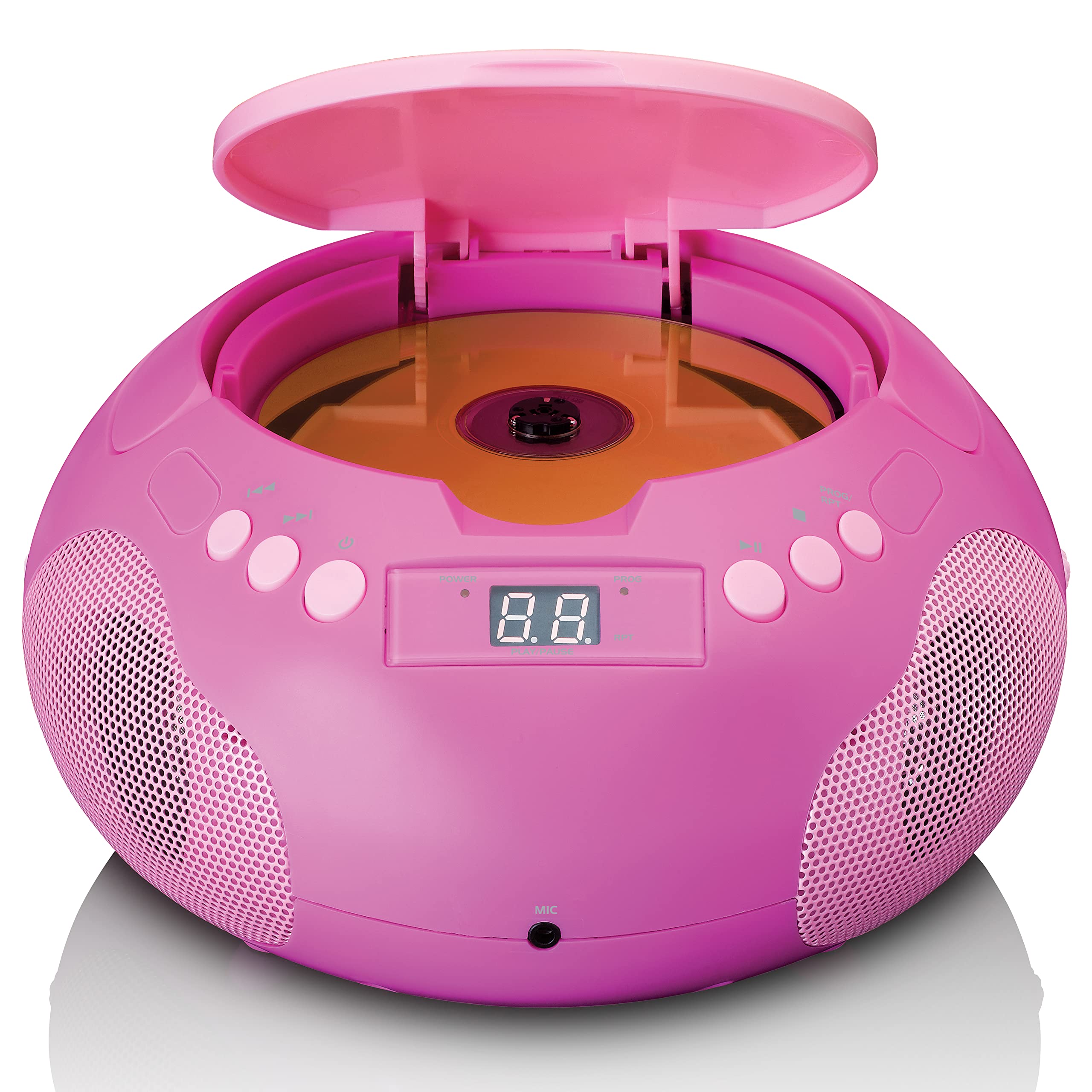 Lenco SCD-620 - Lettore CD per bambini, radio CD, con microfono, lettore karaoke, memoria titoli, ricevitore FM, 2 x 1 Watt RMS, AUX-IN, rosa