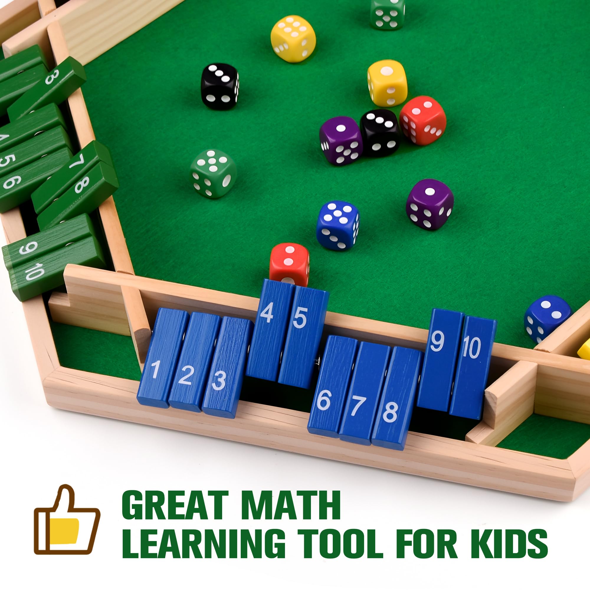 Shut The Box drewniana gra planszowa dla 6 graczy klasyczna gra w kości podróżna