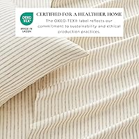 Vista 4 de 4-Piece Full Size Stripe Microfiber Sheet Set - Ultra-Soft, Brushed Bedding Sheets & Pillowcases - Wrinkle Free, Comfortable, All-Season Bed Sheets