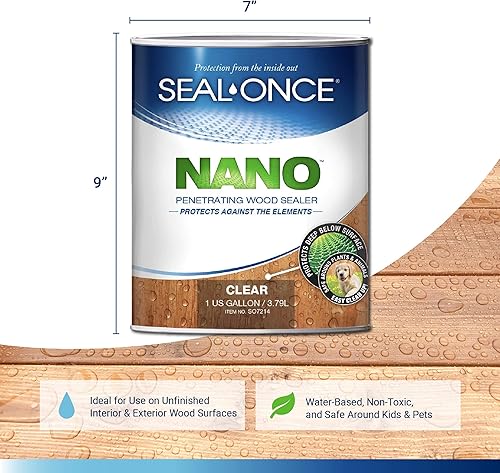 Miniatura 2 de Seal-Once Sellador de madera nano penetrante, sellador impermeable de primera calidad, sellador de madera transparente de 1 galón