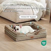 Vista 295 de Bedsure - Cama ortopédica mediana para perros, sofá cama impermeable para perros medianos, espuma de soporte con funda extraíble y lavable, forro
