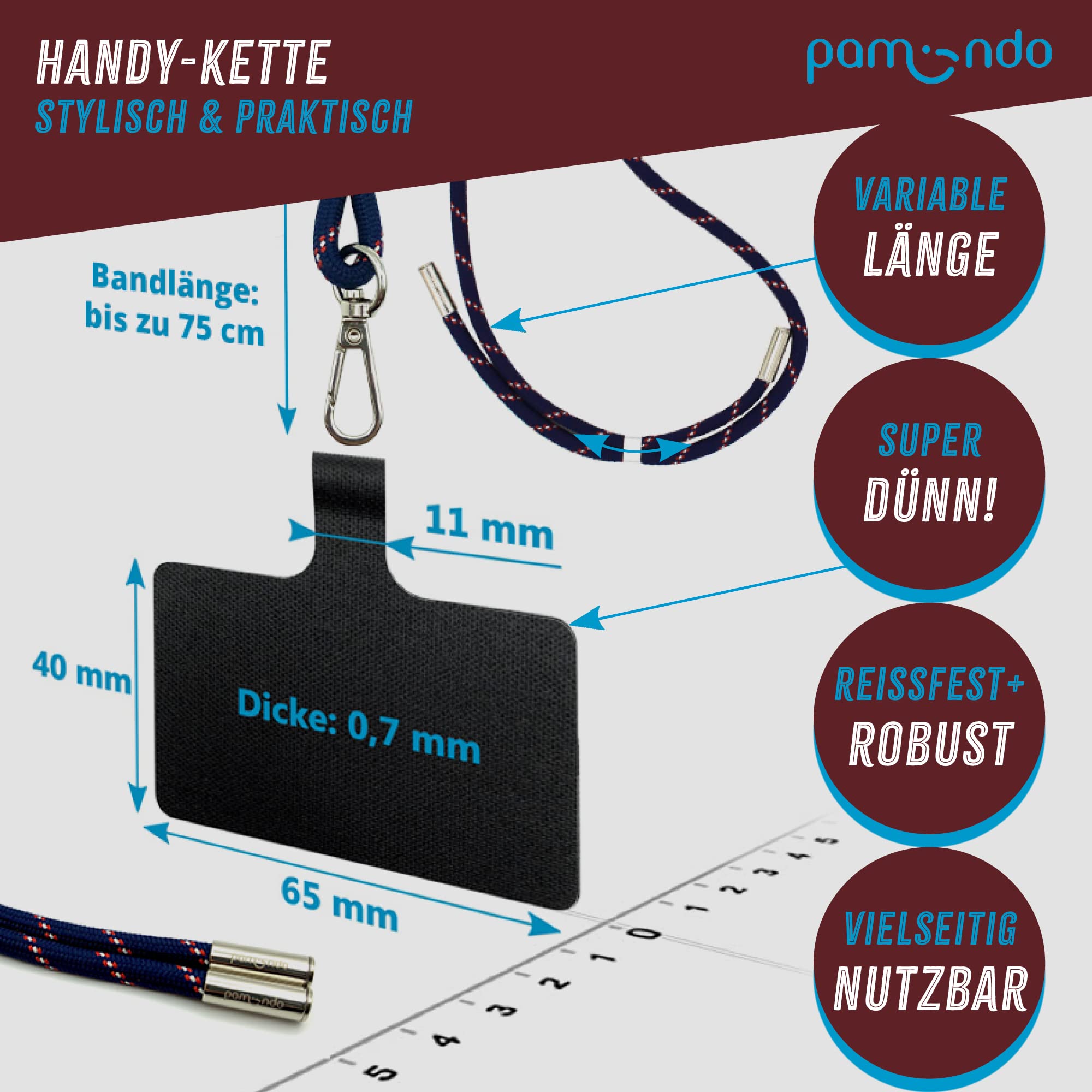 MORSUNBELA Mobiele Telefoonketting om te Hangen Verstelbaar Telefoonkoord 40-80 cm voor Dagelijks Reizen en Outdoor Activiteiten met Sleutelkoord,Groen
