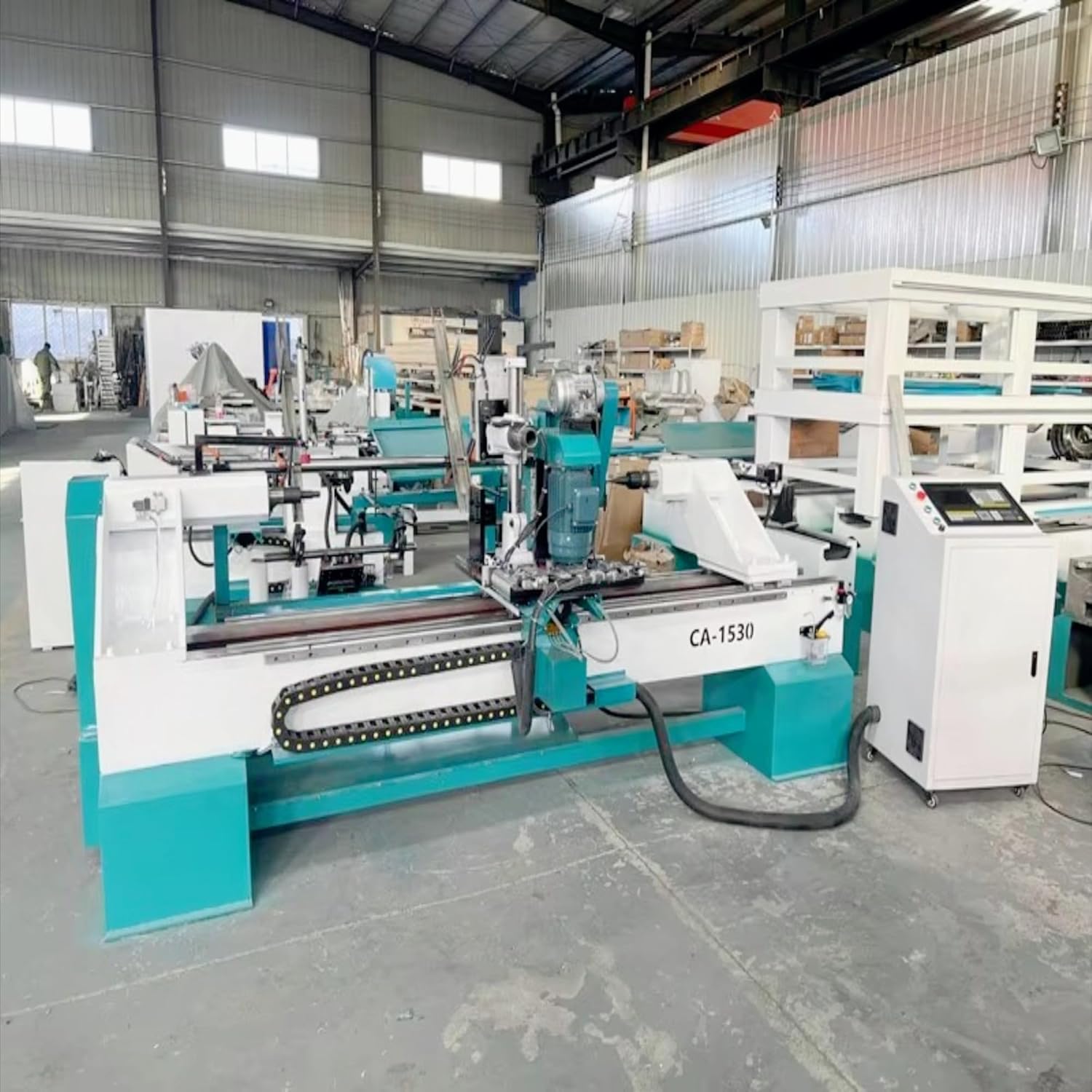 CA-1530 CNC Wood Lathe Machine for Furniture, Automatic Wood Turning Lathe for Table Legs, Curved & Irregular Pillars, Multi-Spindle Heavy Duty Woodworking Lathe
