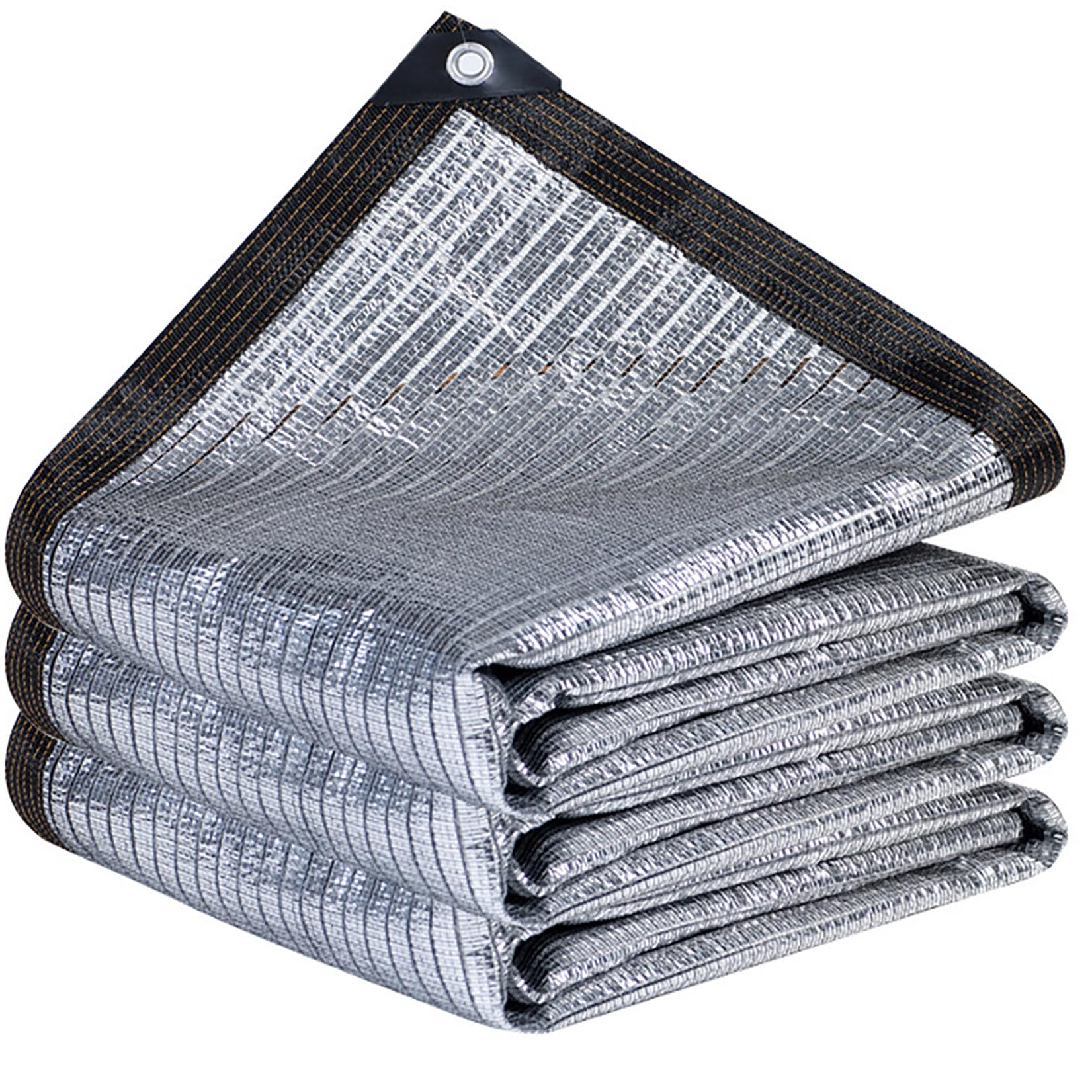 Silber Schattiernetz reflektierende UV 4x6m Aluminium Schattierungsnetz Atmungsaktive Kühlung,85% Schattiernetz Mit Ösen Einfachen Aufhängen,Sonnensegel für Gewächshäuser Garten Patio Pflanze