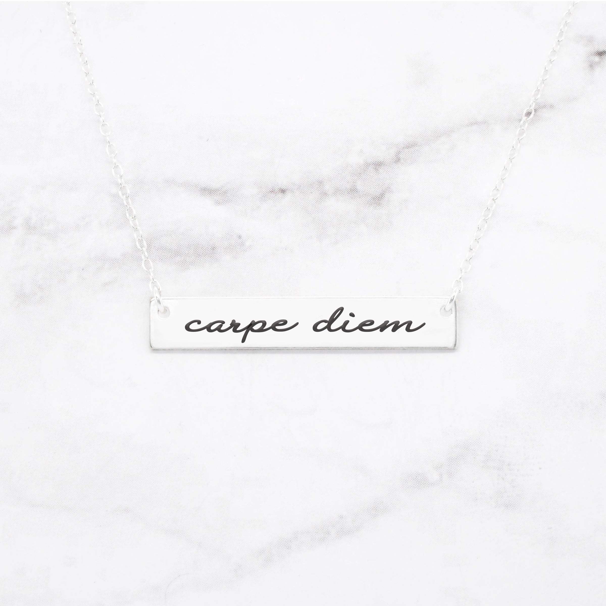 Gracefully Made JewelryCarpe Diem Necklace Strength Jewelry A Motivation Necklace Mantra Pendant Is An Inspirational Charm, Carpe Diem Jewelry