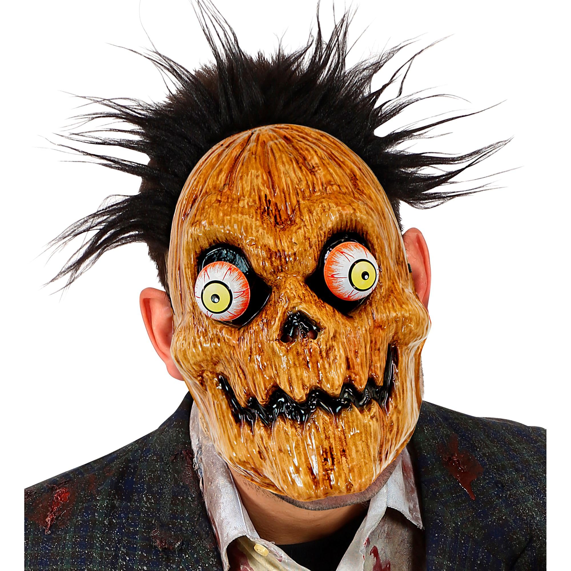 W WIDMANN MILANO Party Fashion - Wiggle Eyes Mask Adult Horror Face Mask for Halloween Carnival, Orange Pumpkin - Image 3