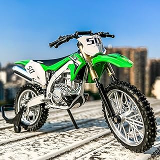 BGHSCA Toy Car Compatible for 1:12 Kawasaki KX450 Racing Motorcycle Model Car, Collectible Diecast Gift Toy for Kids Boys Girls and Adults, Gift Green