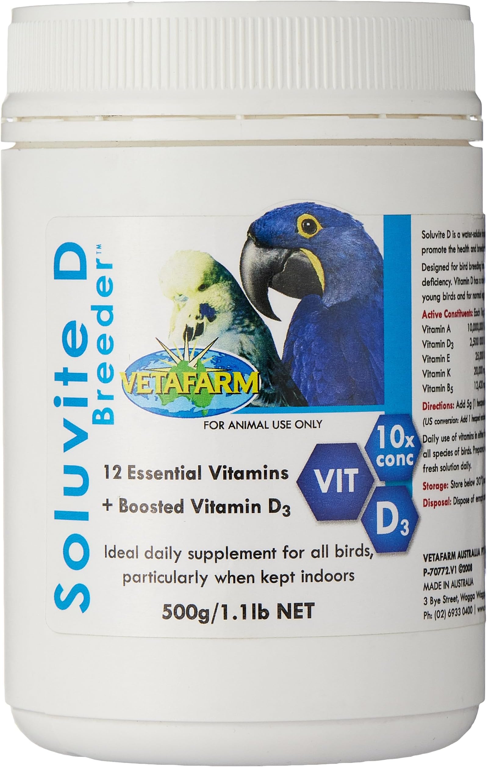 Vetafarm Soluvite D Breeder 500 Grams Amazon.in Pet Supplies