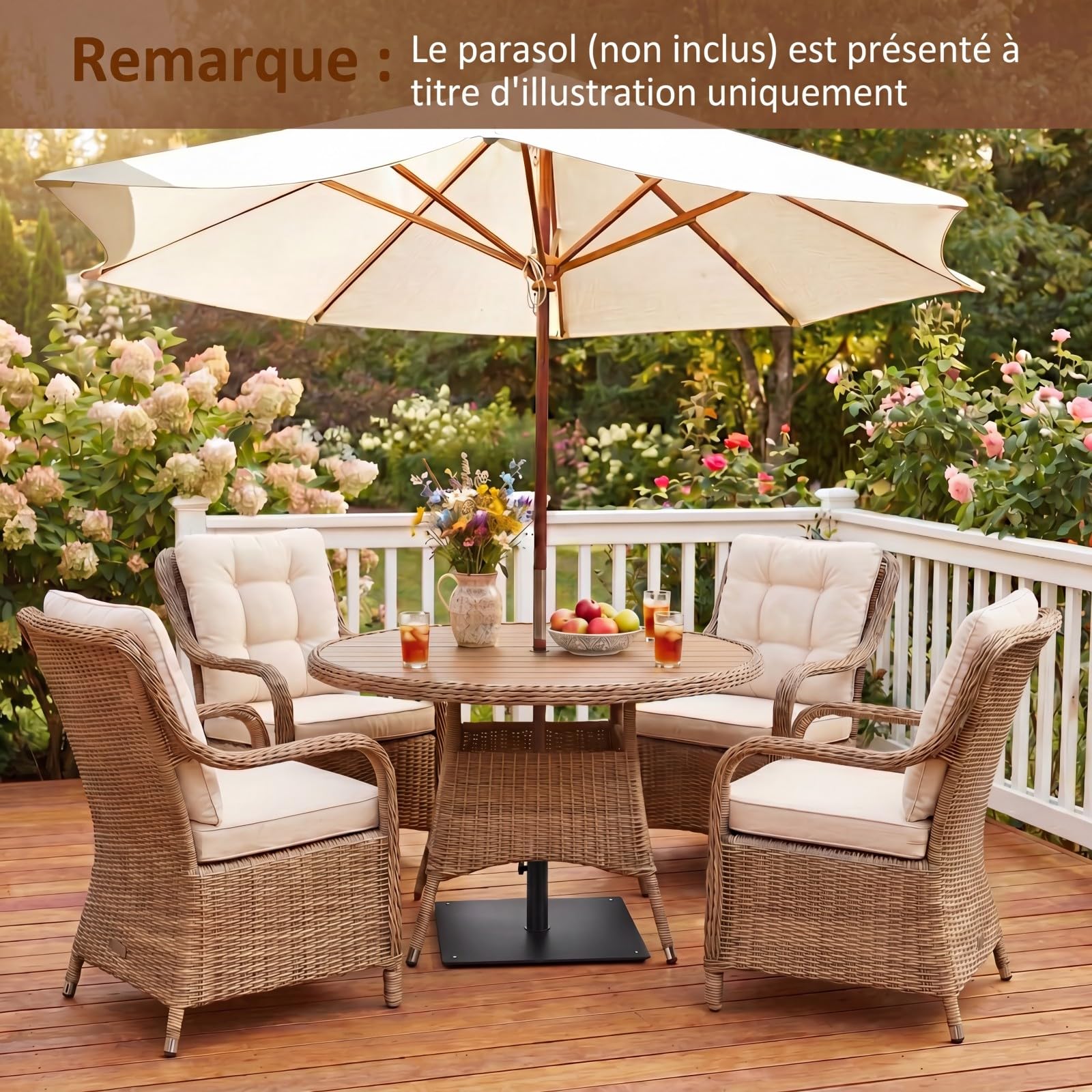 RELAX4LIFE Pied de Parasol Lourd en Métal 16 KG pour Poteaux φ41-49 MM, Support Parasol Carré avec 4 Patins Réglables, Socle Parasol Extérieur 50x50 CM pour Patio Terrasse Jardin (Noir)