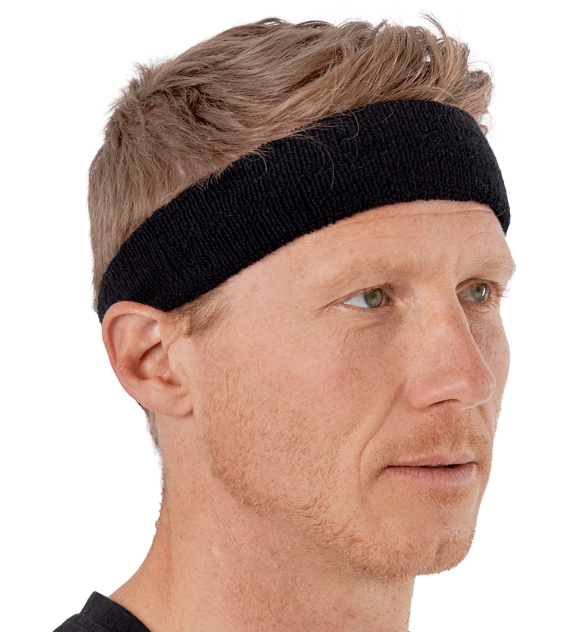 Tough Headwear Terry Cloth Headband - Sweat-Wicking Running Head Band - Basketball Accessories - Headband for Washing Face
