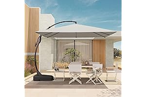 10x10 ft Cantilever Patio Offset Umbrella with Base