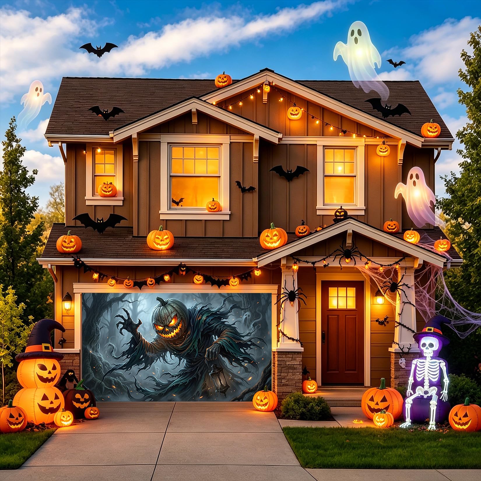 Großes Halloween Gruseliges Garagentor Abdeckungsbanner Dekorationen