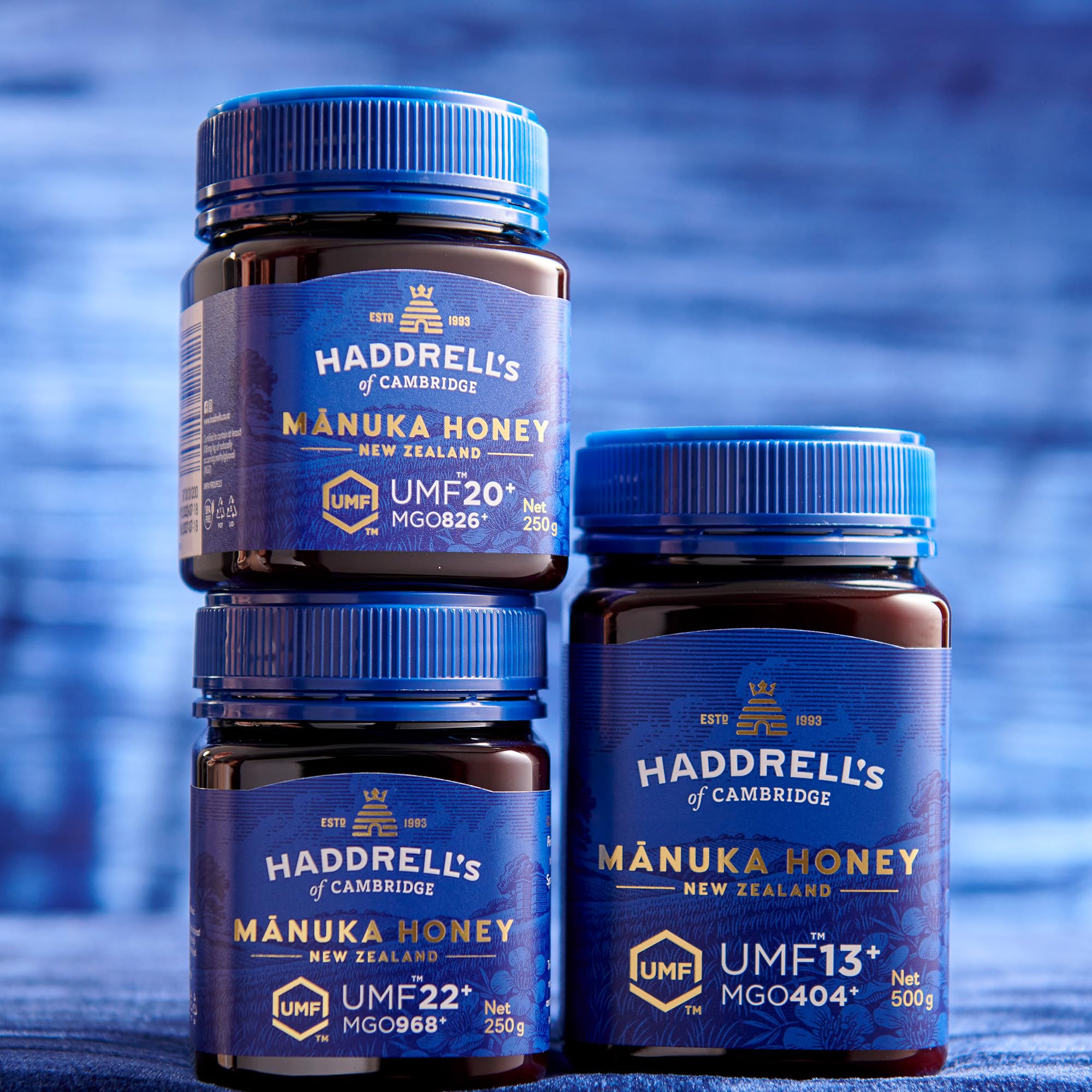 Haddrells of Cambridge Miel de Manuka MGO 800+ (UMF 20+) 500g - Miel certificada de Nueva Zelanda - Rica en metilglioxal - Sostenible, cruda y con un alto contenido en MGO