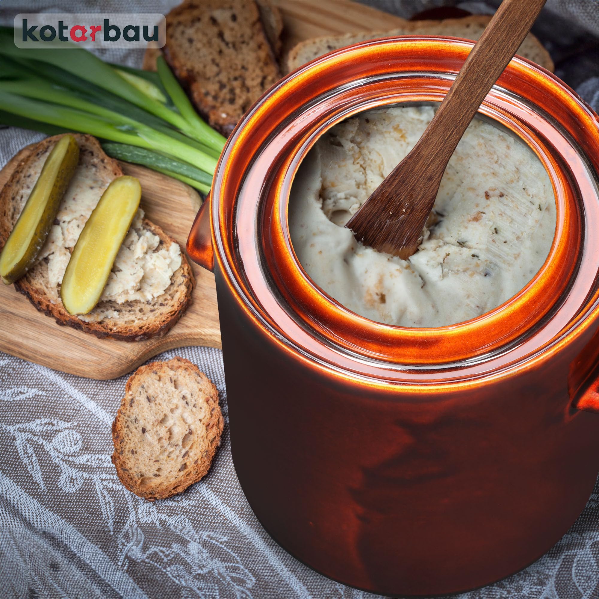 KOTARBAU® Gärtopf 10 L Braun Steinzeugtopf mit Hermetikdeckel
