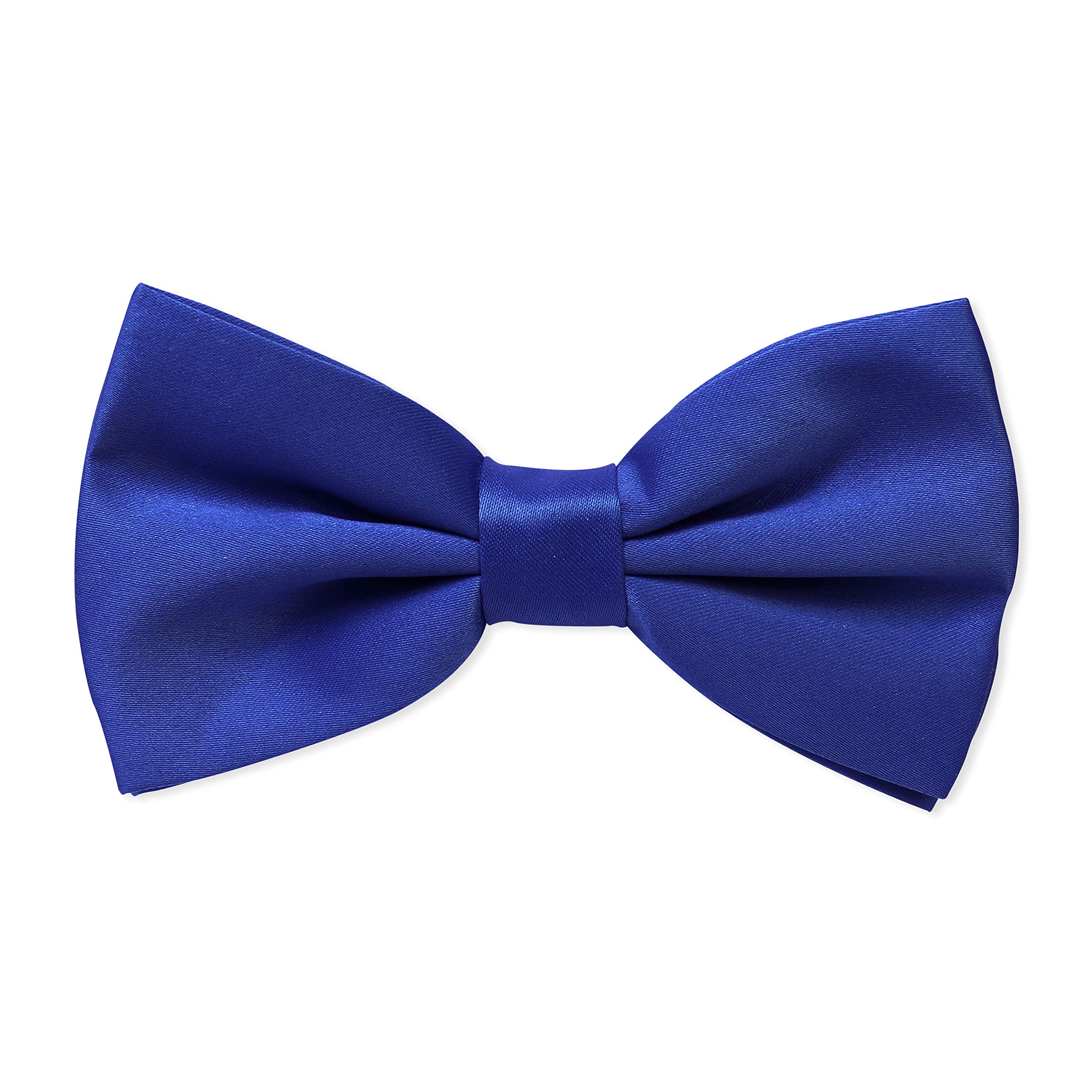 The Tie Company Men's Royal Blue The Tie Co™ Premium Collection Satin Solid Colour Classic Plain Bow Tie - Pre Tied & Adjustable (Royal Blue)