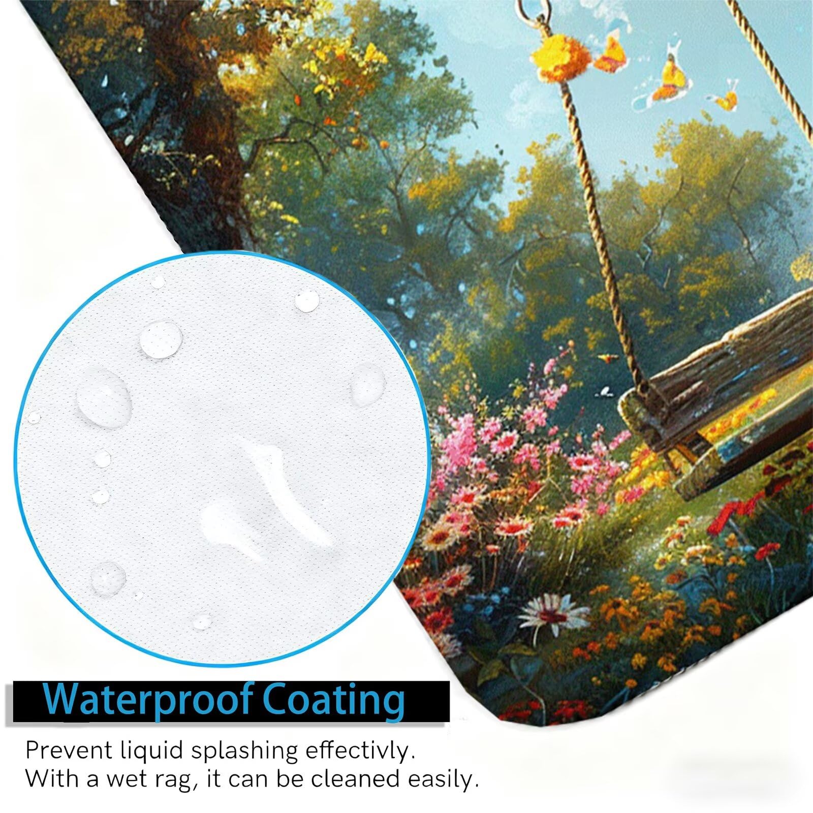 Duża podkładka pod mysz z huśtawką XL 1200 x 600 x 3 mm pod biurko, wygodna gładka powierzchnia, kwiatowa podkładka pod mysz do gier ze wzmocnionymi szwami krawędziami, wodoodporna ochrona stołu